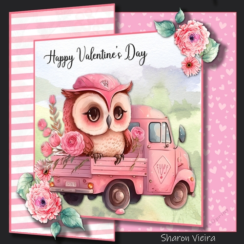Valentine Owl Truck fold back with Folio option 3