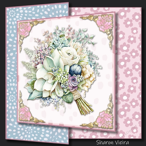 Floral bouquet Fold back with Folio option 