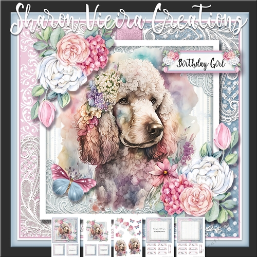 pastel Poodle Portrait one 