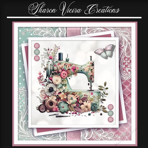 Just a beautiful floral sewing machine KIT-THREE 