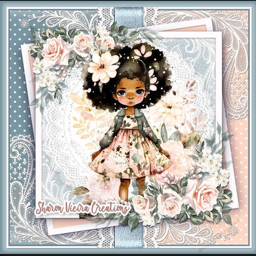 A beautiful girl and her flowers KIT-THREE 