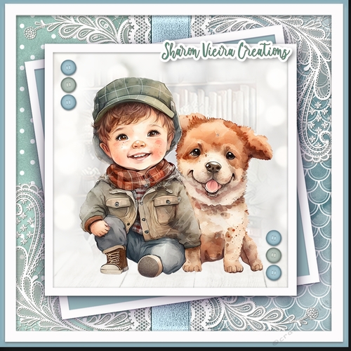 A cute lil boy and his dog 