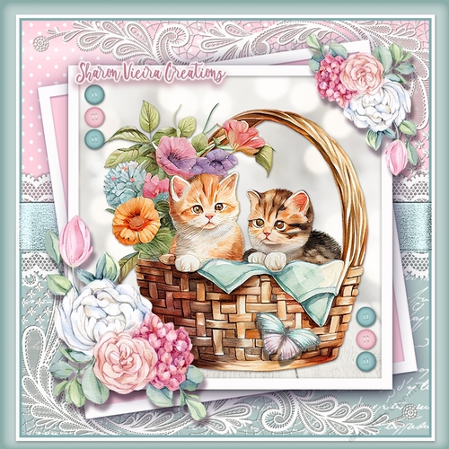 Just some cute cats in a basket KIT-Three 