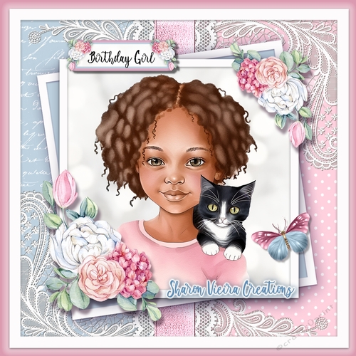 Just a Birthday Girl and her cat   KIT-FIVE
