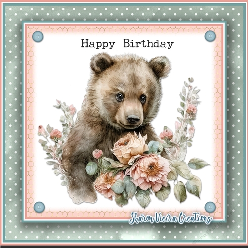 The floral Bear   KIT-THree