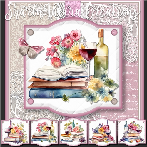 Wine and Books Complete Topper Kit 