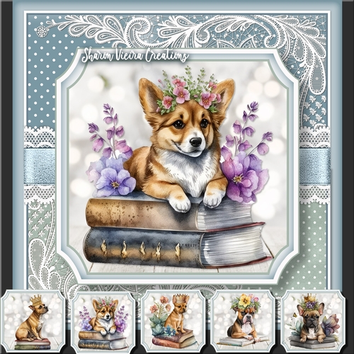 A Dog and his Books complete  TOPPER KIT 