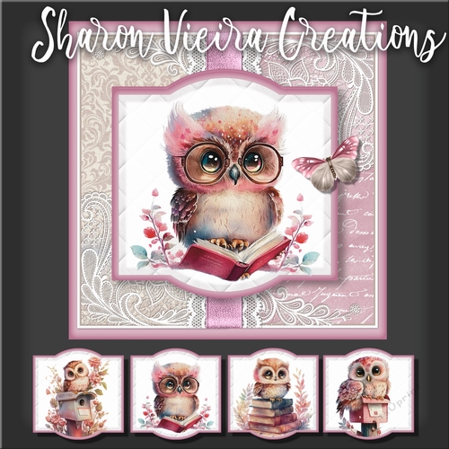 An Owl and her Books Complete 4 Topper kit 