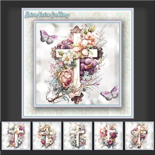 The Floral Cross  Complete topper Kit 