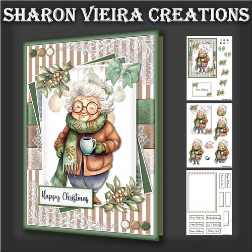 Green and Kraft  Christmas Card Three 