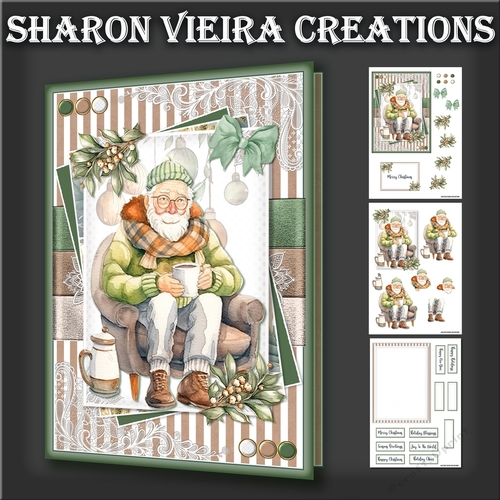 Green and Kraft  Christmas Card Four 