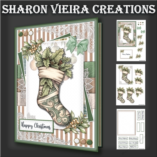Green and Kraft  Christmas Card Five