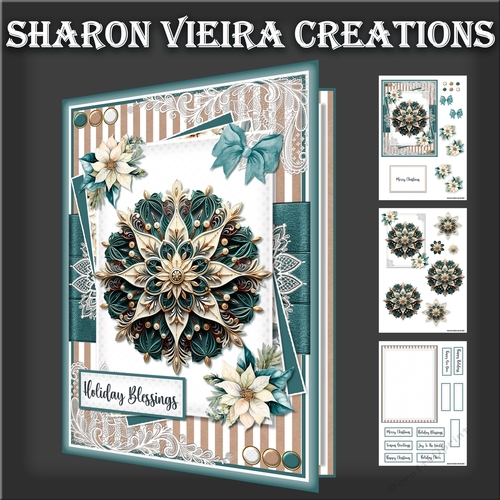 Teal and Kraft Christmas One 