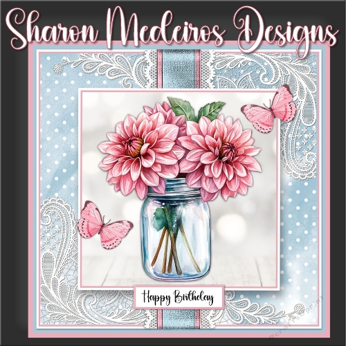 Floral Mason jar 