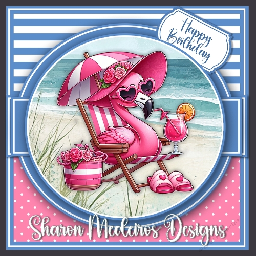 Cute Flamingo Birthday Card Kit 