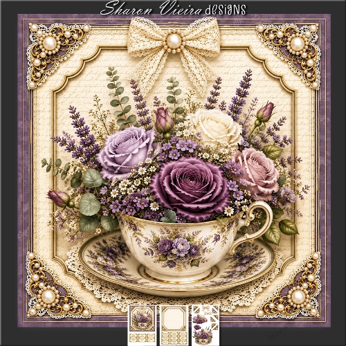 Timeless purple teacup 