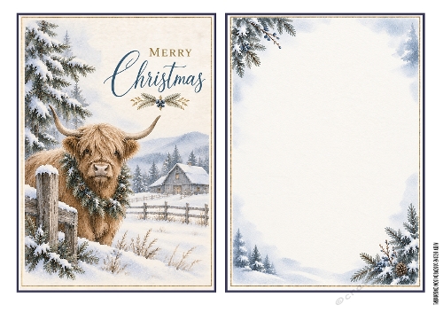 Blue Gold Christmas Vintage Quick cards 