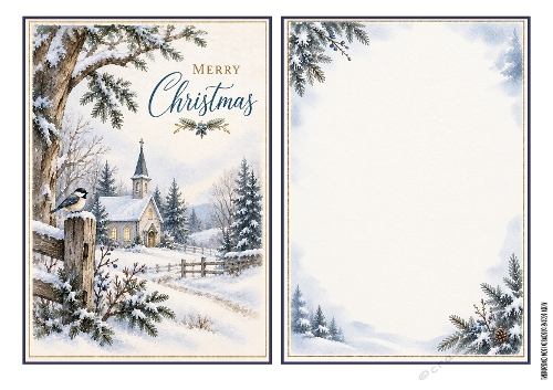 Blue Gold Christmas Vintage Quick cards 4