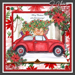 Christmas Trucks and cars Red 3