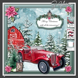 Christmas Vintage car THREE 