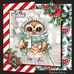 Christmas Owl fold back one