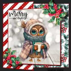 Christmas Owl fold back three