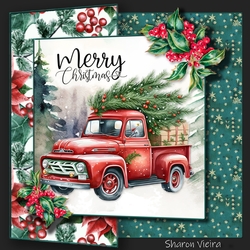 Christmas Fold Back trucks three