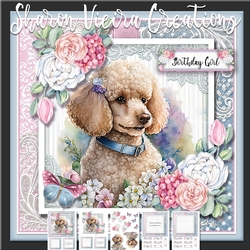 pastel Poodle Portrait three