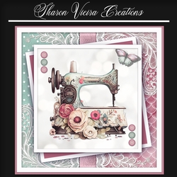 Just a beautiful floral sewing machine KIT-TWO