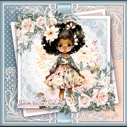A beautiful girl and her flowers KIT-THREE