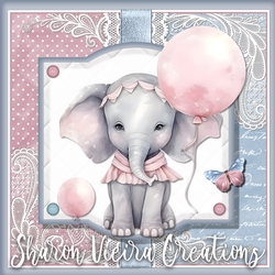 Just an elephant and her balloons
