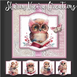 An Owl and her Books Complete 4 Topper kit