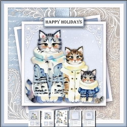 The Christmas cat Family complete mini kit