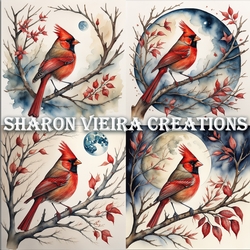 Red Cardinal and moon