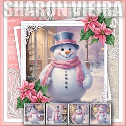 Pink snowman Topper kit