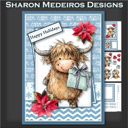 Christmas Highland cow two