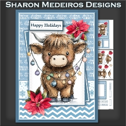 Christmas Highland cow four 