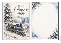 Blue Gold Christmas Vintage Quick cards 2