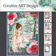 5x7 Floral Girl Card 