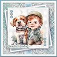 A cute lil boy and his dog two