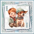 A cute lil boy and his dog three