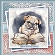 Just a Bulldog and his books KIT-TWO
