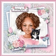 Just a Birthday Girl and her cat KIT-FIVE