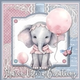 Just an elephant and her balloons