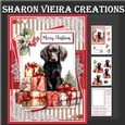 Vintage red and Kraft Christmas card  two 