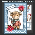 Christmas Highland cow three