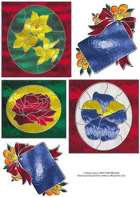 Stained Glass Floral Toppers