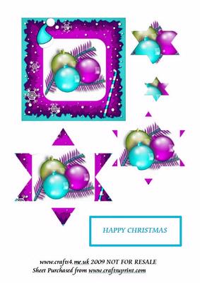 Purple Baubles in Star Shapes
