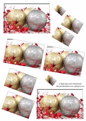 Silver and Gold Baubles Spiral Pyramid