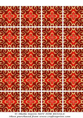 Red and Gold Bauble Tea Bag Sheet